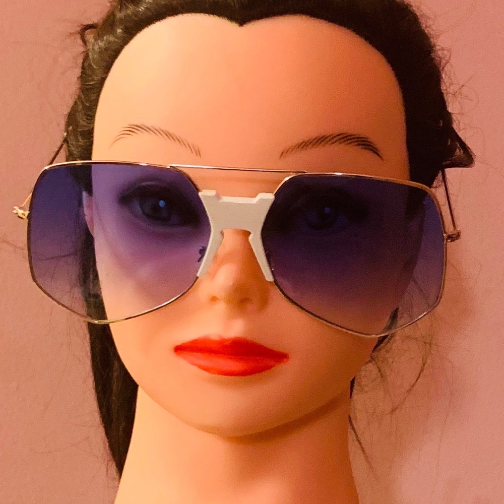 Blue and white sunglasses